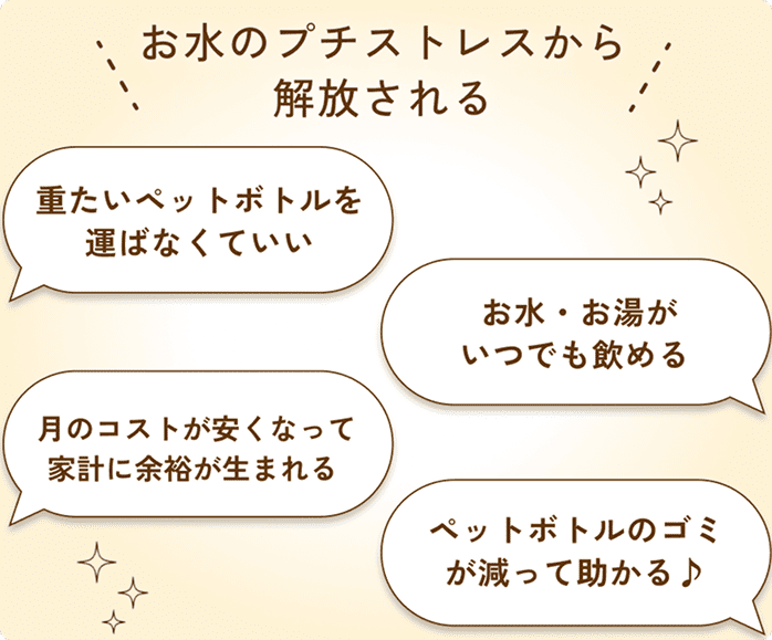 お水のプチストレスから解放される！
