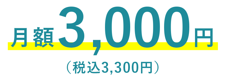 月額3,000円（税込3,300円）