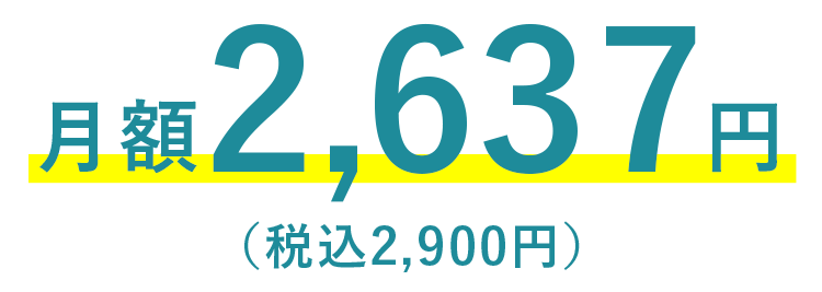 月額2,637円（税込2,900円）